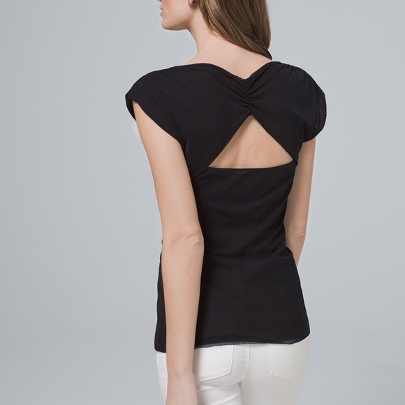 White House Black Market Cutout-back tee black Size XSmall - Picture 4 of 8